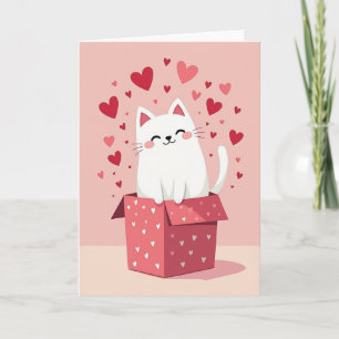Liebe dich Kitty Hearts Karte