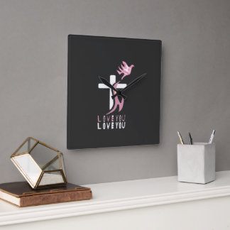 Liebe dich Kunstdesign Quadratische Wanduhr