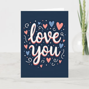 Liebe dich kunstvolle Schriftkarte Karte