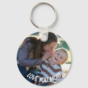 Liebe dich Mama, personalisiertes Foto-Schlüsselan Schlüsselanhänger