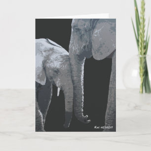 Liebe dich mehr, Original-Elefantenkunst Karte