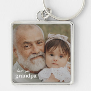 Liebe dich Opa Foto Minimalistischer Schlüsselanhä Schlüsselanhänger