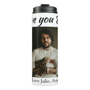 liebe dich papa vatertag foto name einfach thermosbecher