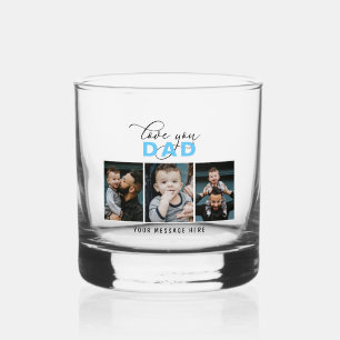 Liebe dich Papa/Vati/Andere 3 Foto Benutzerdefinie Whiskyglas