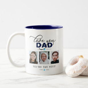 Liebe dich Papa/Vati/Sonstige 6-Foto individuelle  Zweifarbige Tasse