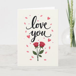 Liebe dich Rosen Herzliche Karte