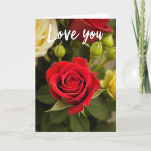 Liebe dich rote Rosenkarte Karte