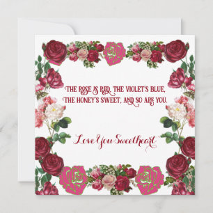Liebe dich Schatz Rustikale Rosen Vintage Maßanfer