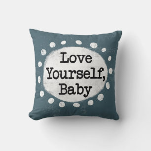 Liebe dich selbst Baby - Graues Wurfkissen Kissen