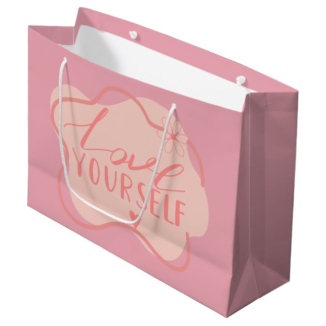 Liebe dich selbst  große geschenktüte (Vorderseite Schrägansicht)