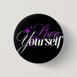 Liebe dich selbst Lila und Weiße Schrift-Taste Button