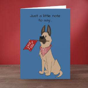 Liebe dich süße Hund faltbare Grußkarte Karte