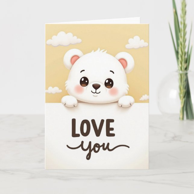 Liebe dich süßer Bär Karte (Vorderseite)