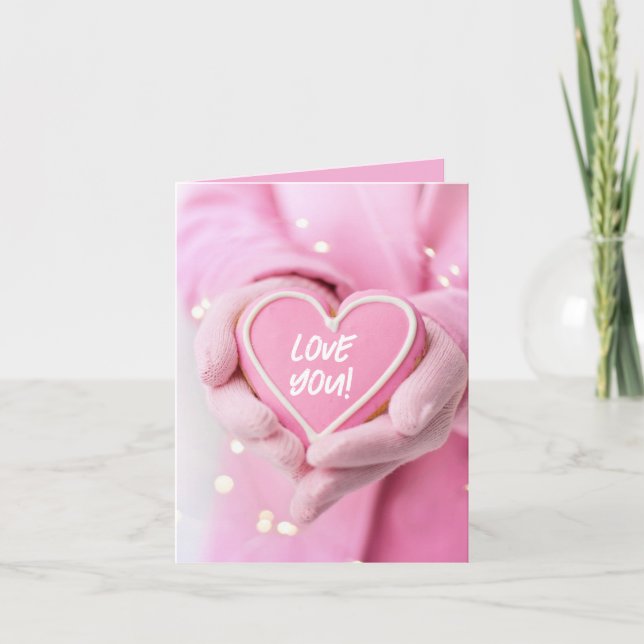 "Liebe dich!" Sweet Leckerei Valentine Karte (Vorderseite)