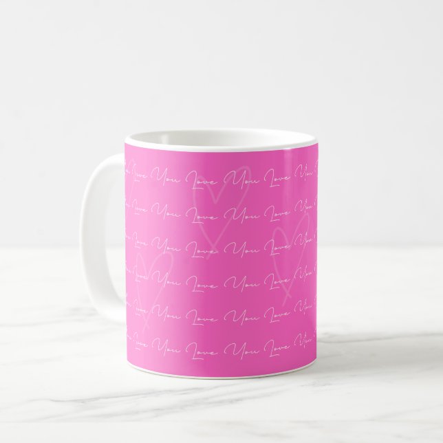 Liebe Dich Tasse Pink (Vorderseite Links)