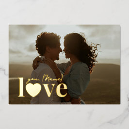 Liebe dich Valentinstag Foto Personalisiert Folien Feiertagskarte