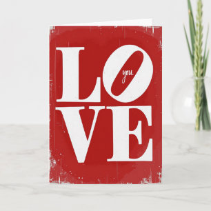 Liebe dich Vintage Style Karte
