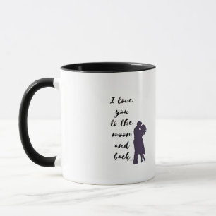 Liebe dich zum Mond und zurück Couple Mondlicht Ro Tasse
