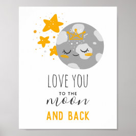 Liebe dich zum Mond und zurück. Niedliche Sterne.  Poster