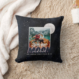 Liebe dich zum Mond und zurück   Paarfoto Kissen
