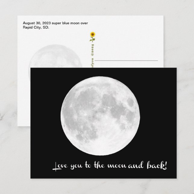 Liebe dich zum Mond und zurück. SD - Postkarte (Vorne/Hinten)