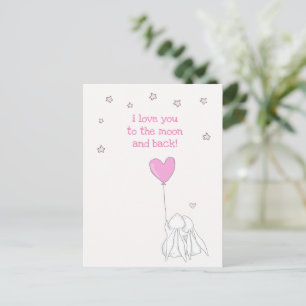 Liebe dich zum Mond und zurück! Valentinstag Postkarte