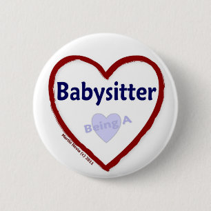 Liebe, die ein Babysitter ist Button