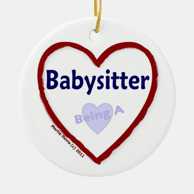 Liebe, die ein Babysitter ist Keramik Ornament (Vorne)