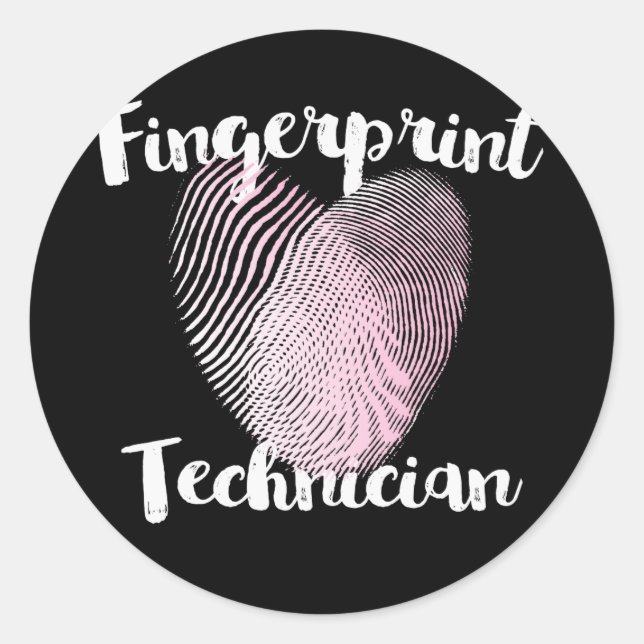 Liebe, die ein Fingerabdruck-Techniker ist Runder Aufkleber (Vorderseite)