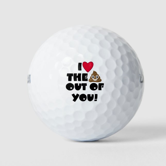 Liebe Die Gekackt Emoji Golfball (Vorderseite)