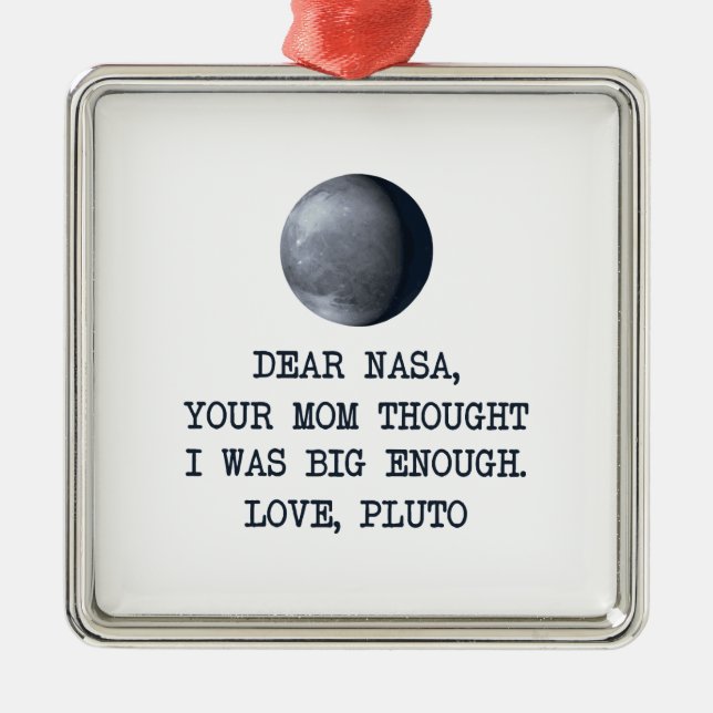 Liebe die NASA-Liebe Pluto Silbernes Ornament (Vorne)