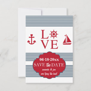 Liebe, die Save the Date Mitteilung segelt Einladung