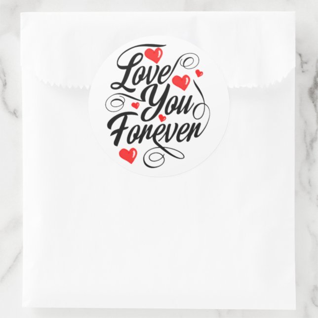 Liebe, die Sie für immer aufkleben Runder Aufkleber (Tasche)