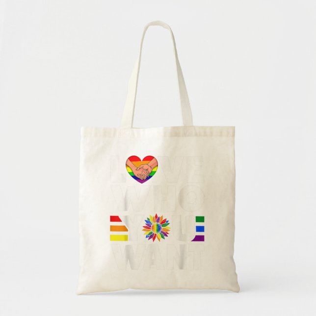 Liebe, die Sie Gewollt Gay Pride LGBT Männer Fraue Tragetasche (Vorne)