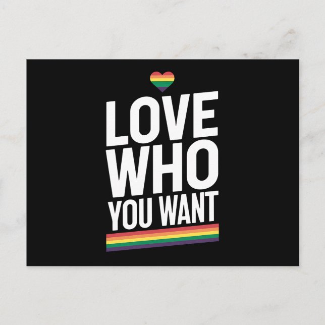 Liebe, die Sie Gewollt Rainbow Gay Pride Flag LGBT Postkarte (Vorderseite)