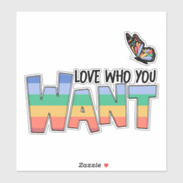 Liebe, die Sie Gewollt Regenbogen Aufkleber