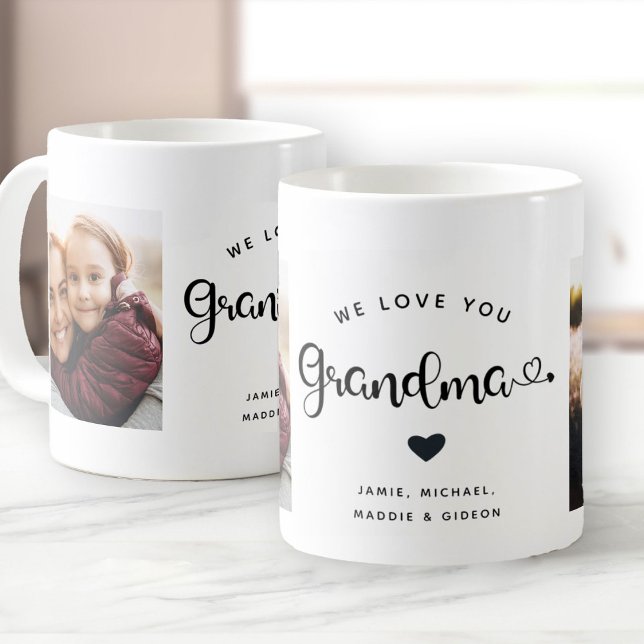 Liebe, die Sie GRANDMA betreut Custom Two Foto Kaffeetasse (Von Creator hochgeladen)