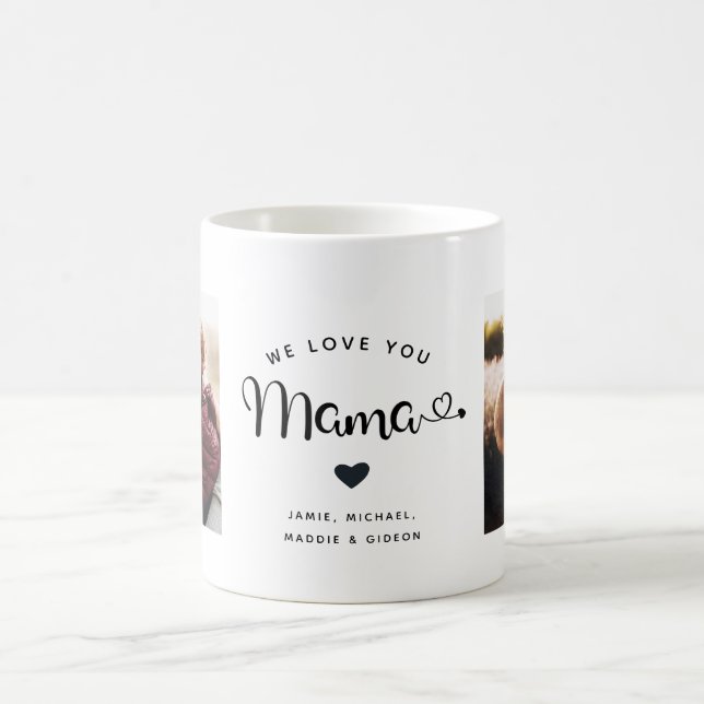 Liebe, die Sie Mama hört Custom Zwei Foto Trendy C Kaffeetasse (Mittel)