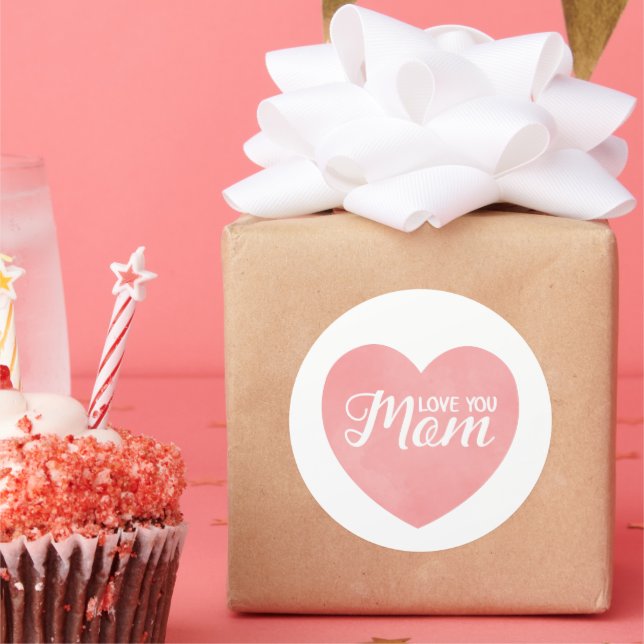 Liebe, die Sie Mama schreiben, Herzdesign der Mutt Runder Aufkleber (Party)