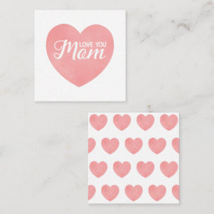 Liebe, die Sie Mama schreiben, im rosa Aquarellher Mitteilungskarte