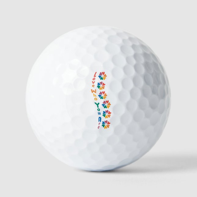 Liebe, die Sie sind - Regenbogenschrift Golfball (Vorderseite)