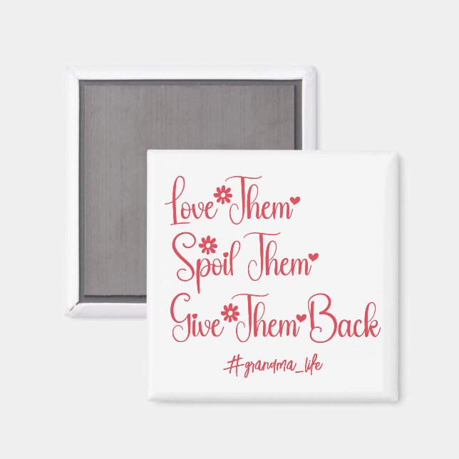 Liebe, die sie verwischt haben, geben ihnen Oma Fu Magnet (Vorderseite/Rückseite)
