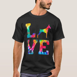 Liebe Dobermann Pinscher Tie Dye Hund Mama Papa T-Shirt