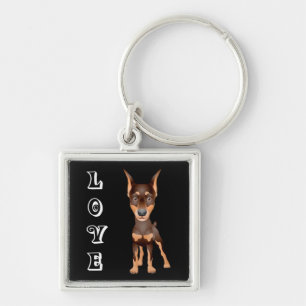 Liebe Dobermann Pinscher Welpen Schlüsselanhänger