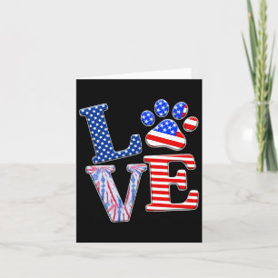 Liebe Dog Paw American Flag Gefärbte Krawatte Dog Karte