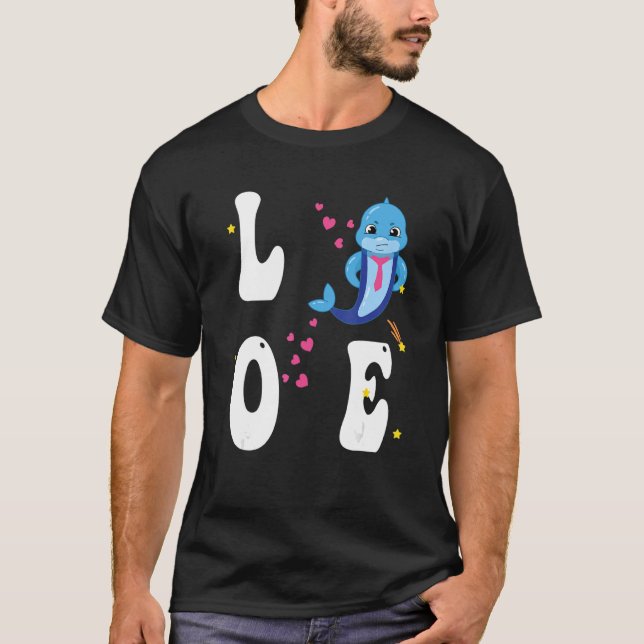 Liebe Dolphins Dolphin Sea Grafik Design T-Shirt (Vorderseite)