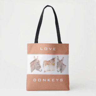 Liebe Donkeys Brown Tote Bag Tasche