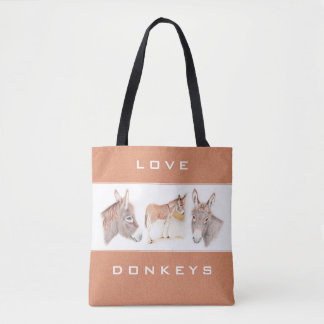 Liebe Donkeys Brown Tote Bag Tasche