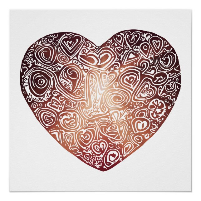 Liebe Doodle Abstrakte Kunst Poster (Vorderseite)