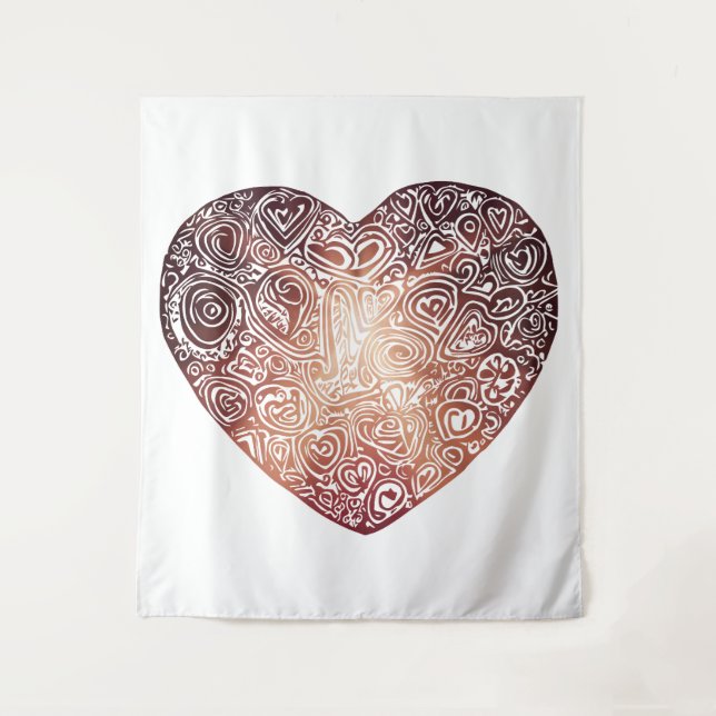 Liebe Doodle Abstrakte Kunst Wandteppich (Vorderseite)